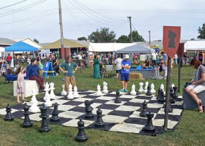Large chess set up